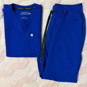 Fabletics scrubs set in color Galaxy Blue
